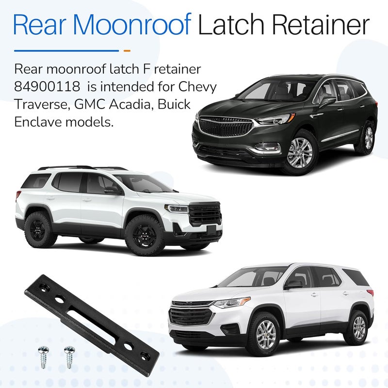 Dfnidy Rear Moonroof Latch Retainer 84900118 Compatible with Chevy Traverse, GMC Acadia, Buick Enclave, Upgrade Rev 2 Black Sunroof Lock F Retainer fits Vehicles Rear Sliding Moonroof Cover - Image 3